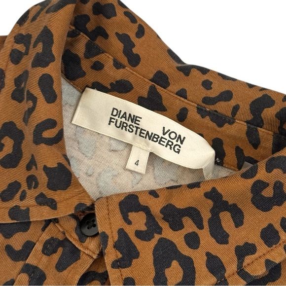 Diane Von Furstenberg Leopard Print Mini Dress - Brown and Black - Picture 7 of 7